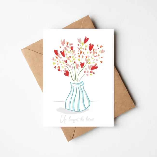 Carte un bouquet de bisous
