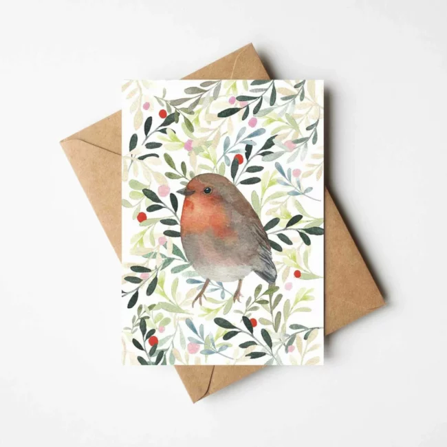 Carte de voeux Rouge gorge