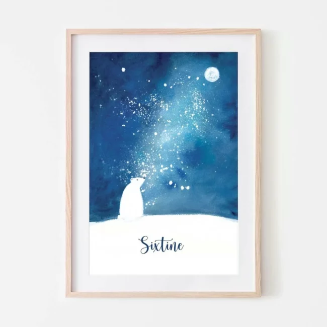 Affiche ours à personnaliser prénom