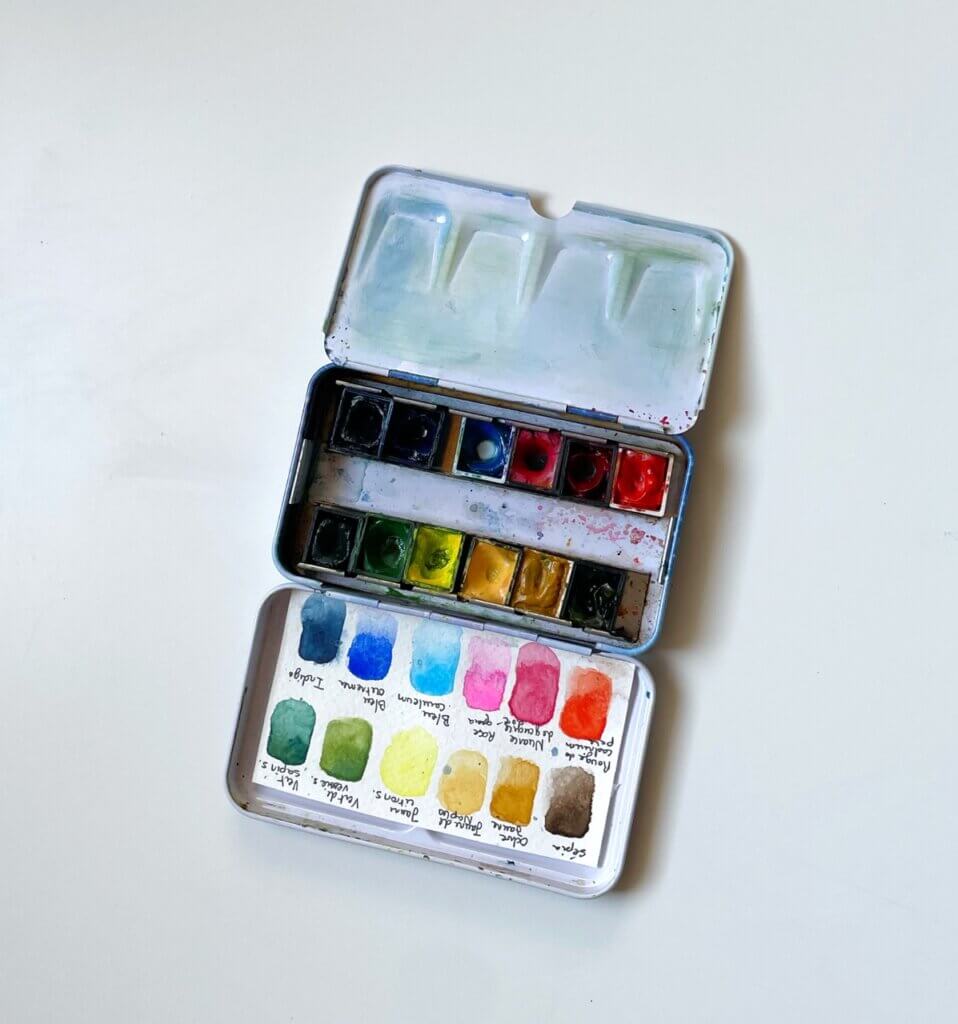 La palette aquarelle à emporter en vacances 