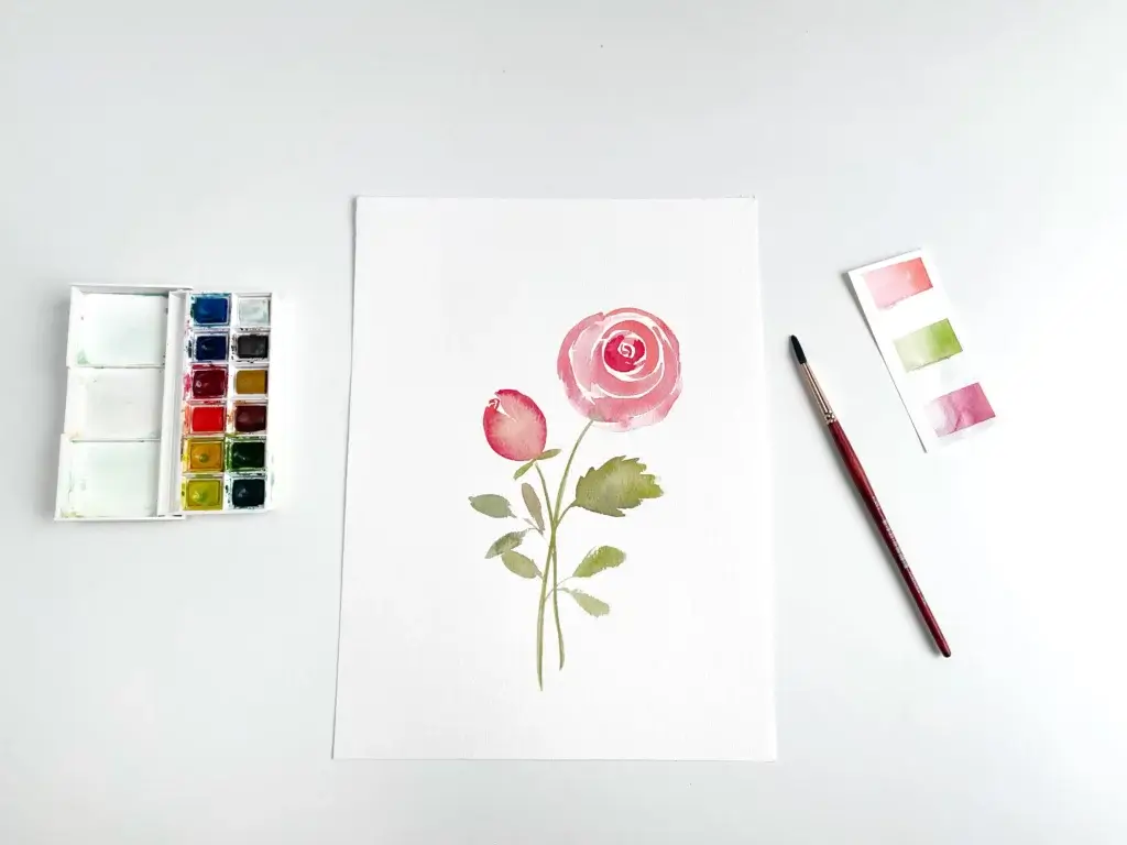 aquarelle facile fleur