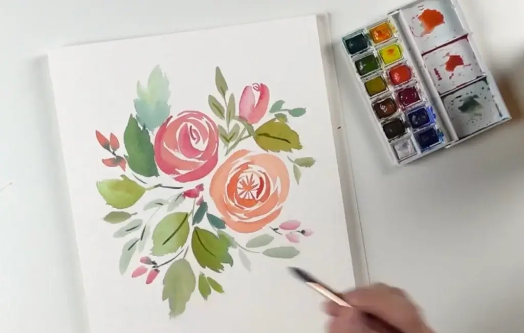 Tutoriel aquarelle rose texture Bonjour Couleurs