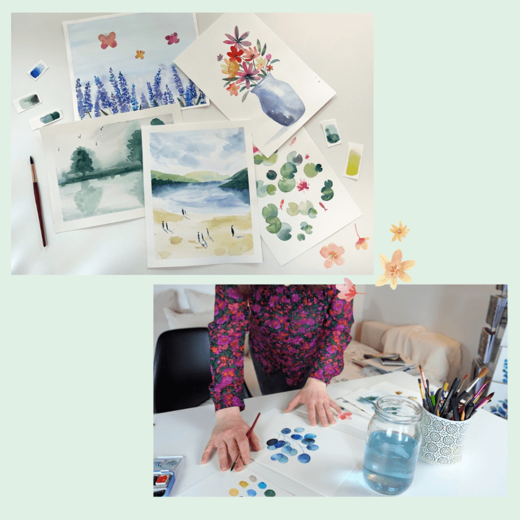 COURS d'aquarelle EN LIGNE bonjour couleurs