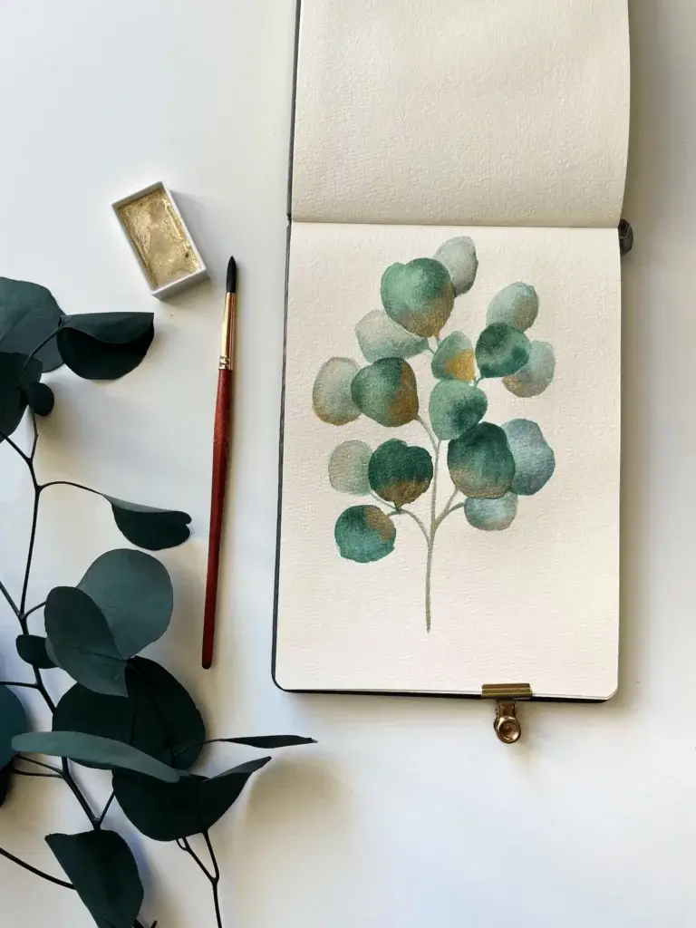 Aquarelle eucalyptus bonjour couleurs