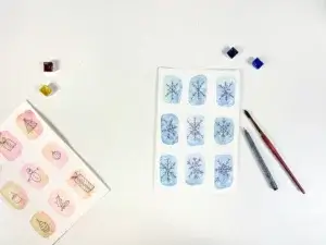 Carte aquarelle et doodle facile débutant carte hiver