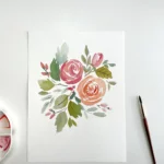 Tutoriel aquarelle fleurs facile bouquet de roses