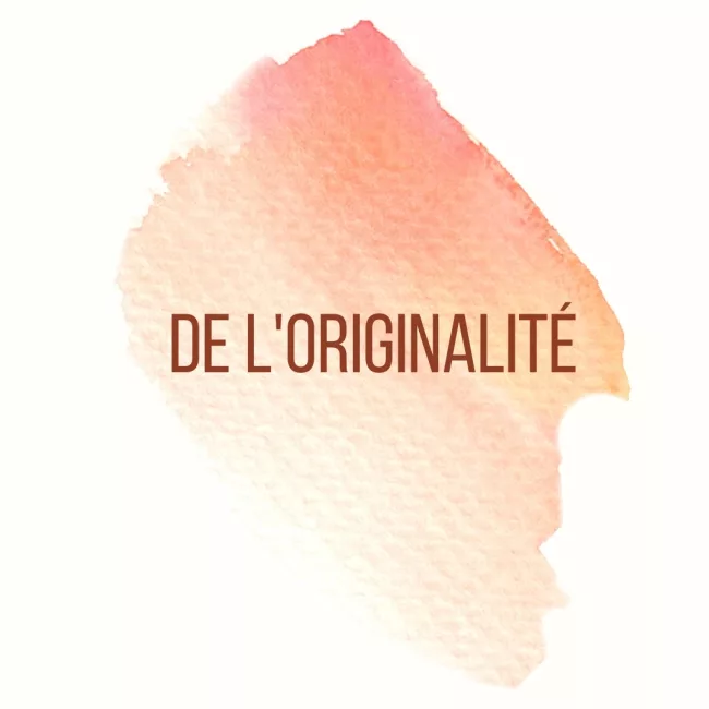 de-l-originalite Échantillon d'orange avec les mots écrit De L'originalité