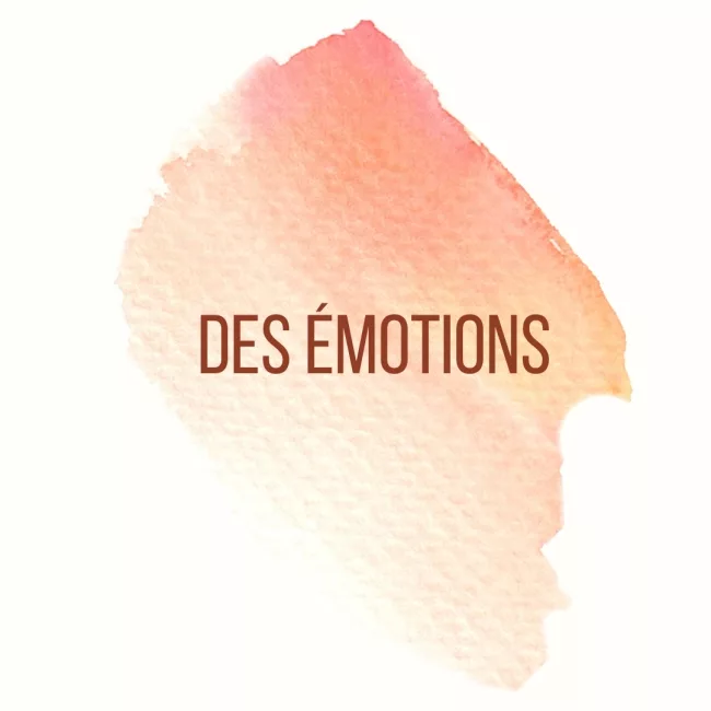 des-emotions Échantillon d'orange avec les mots écrit Des Émotions