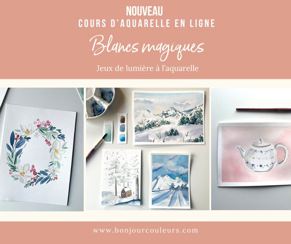 cours aquarelle presentation blanc magique bonjour couleurs