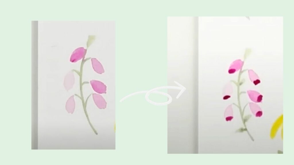 Peindre une digitale fleurs facile à l'aquarelle etape par etape