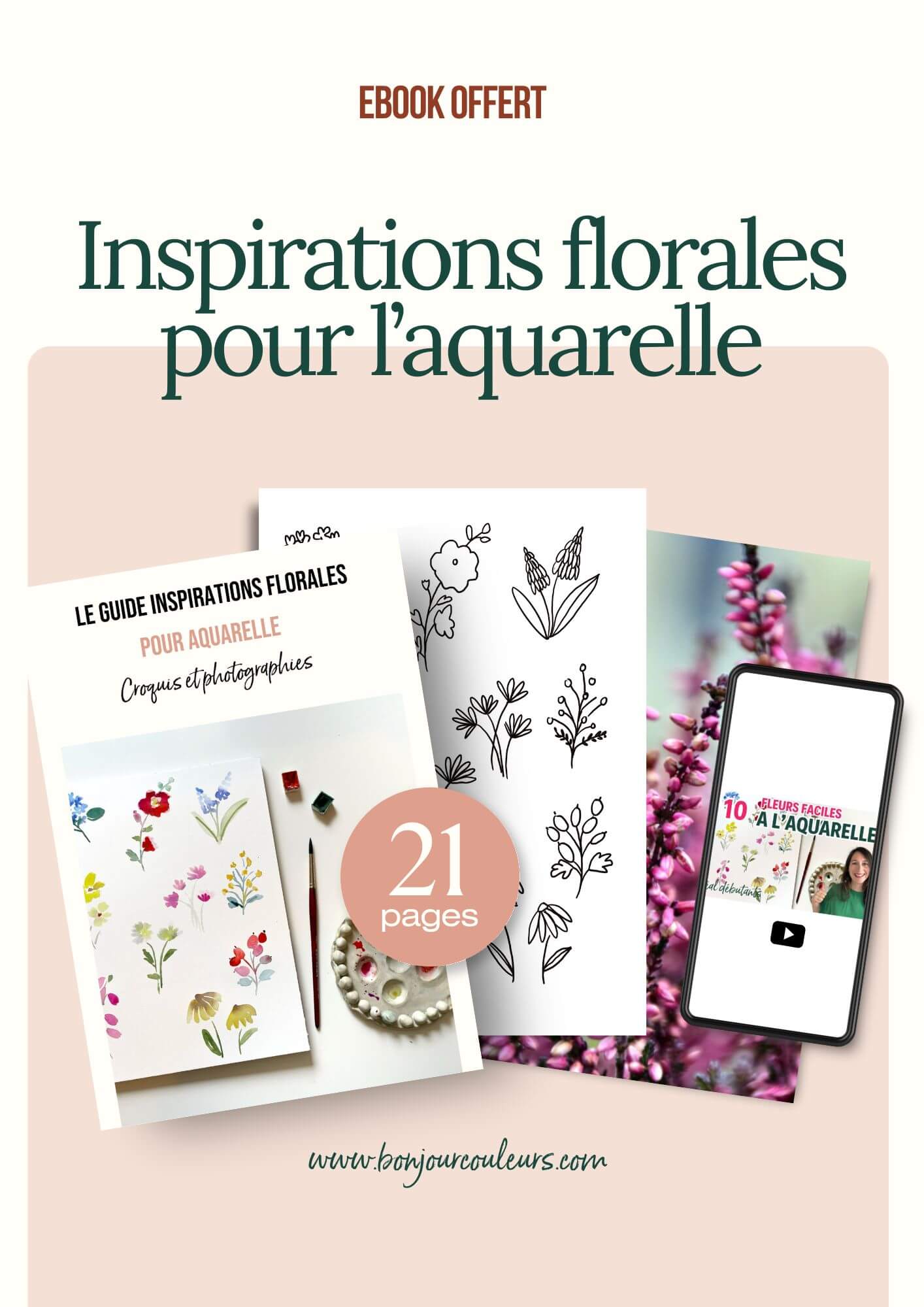 GUIDE INSPIRATION FLORALES POUR AQUARELLE