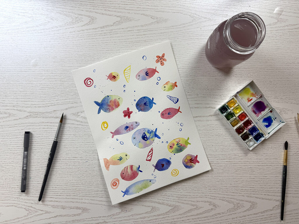 Aquarelle Poissons