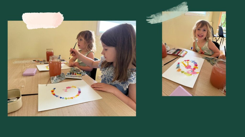 Cours aquarelle enfant - les filles flamant rose