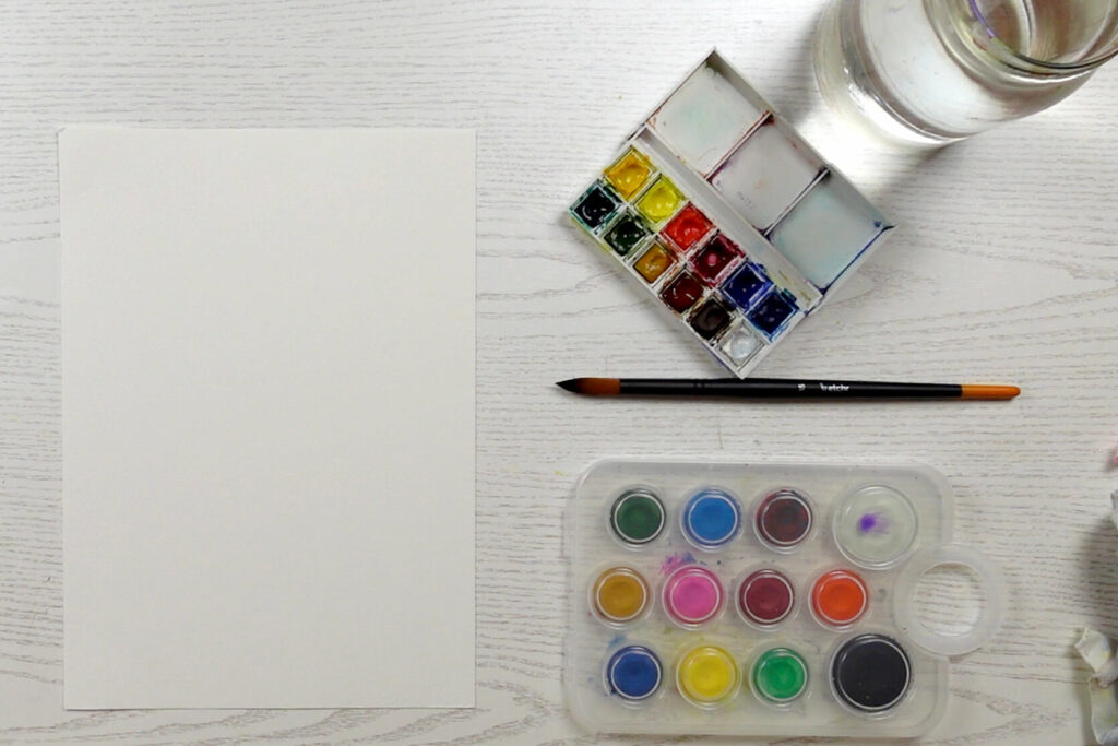 materiel peinture cours aquarelle enfant