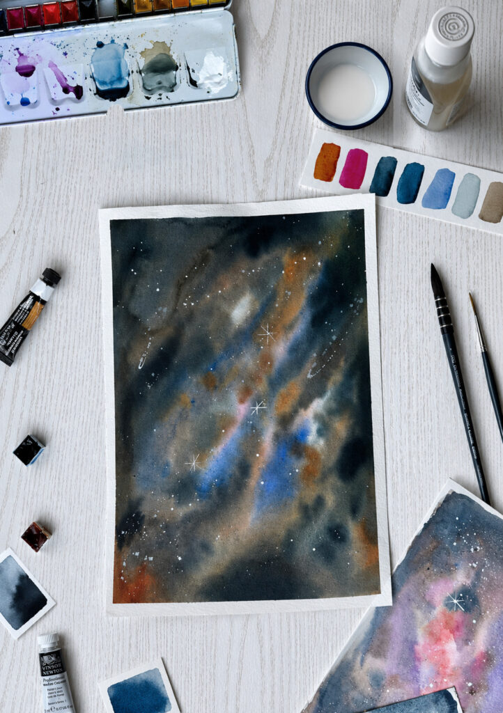 ciel etoile aquarelle nebuleuse bonjour couleurs cnes